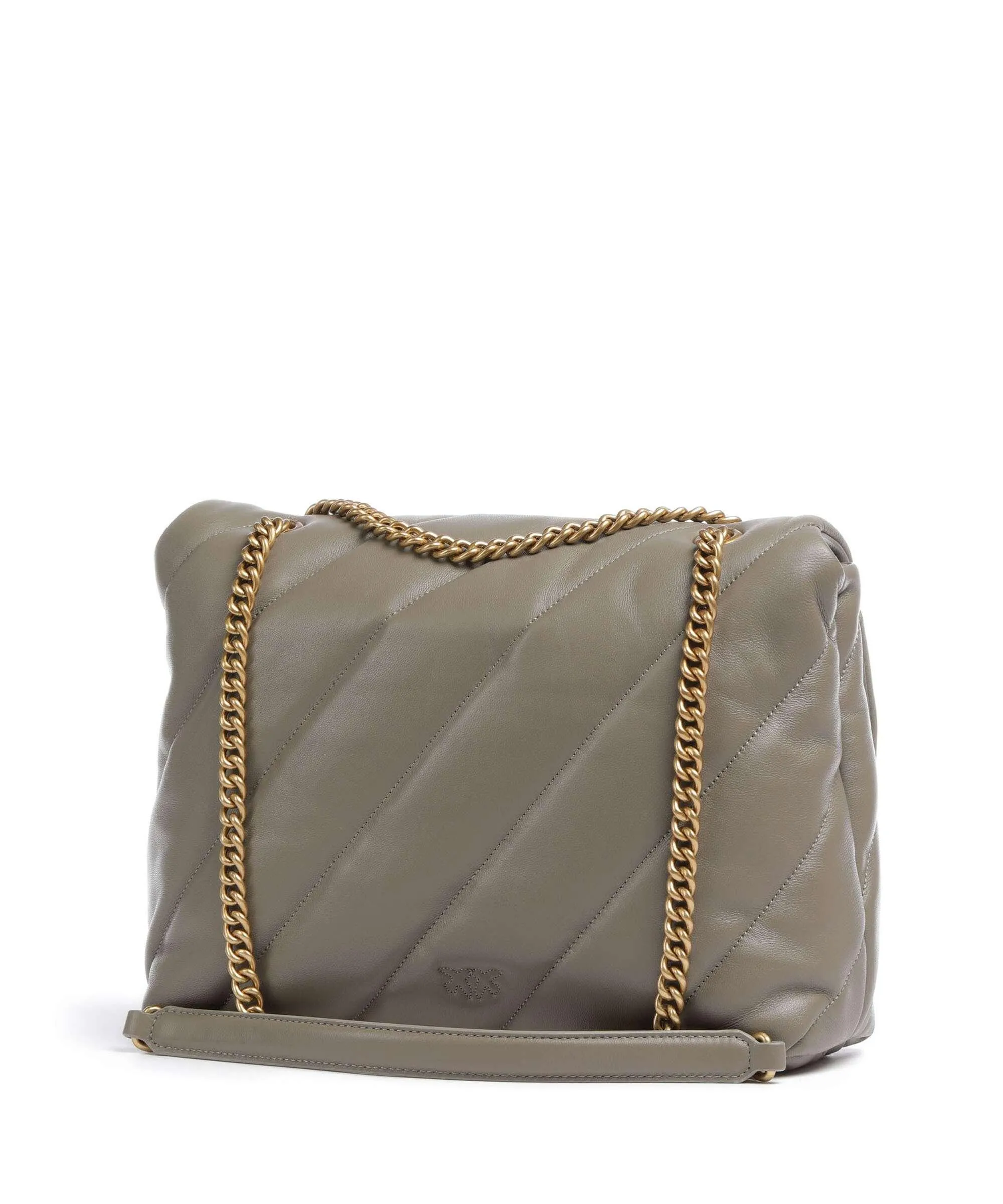  Pinko Love Puff Big Borsa a spalla pelle di pecora taupe  
