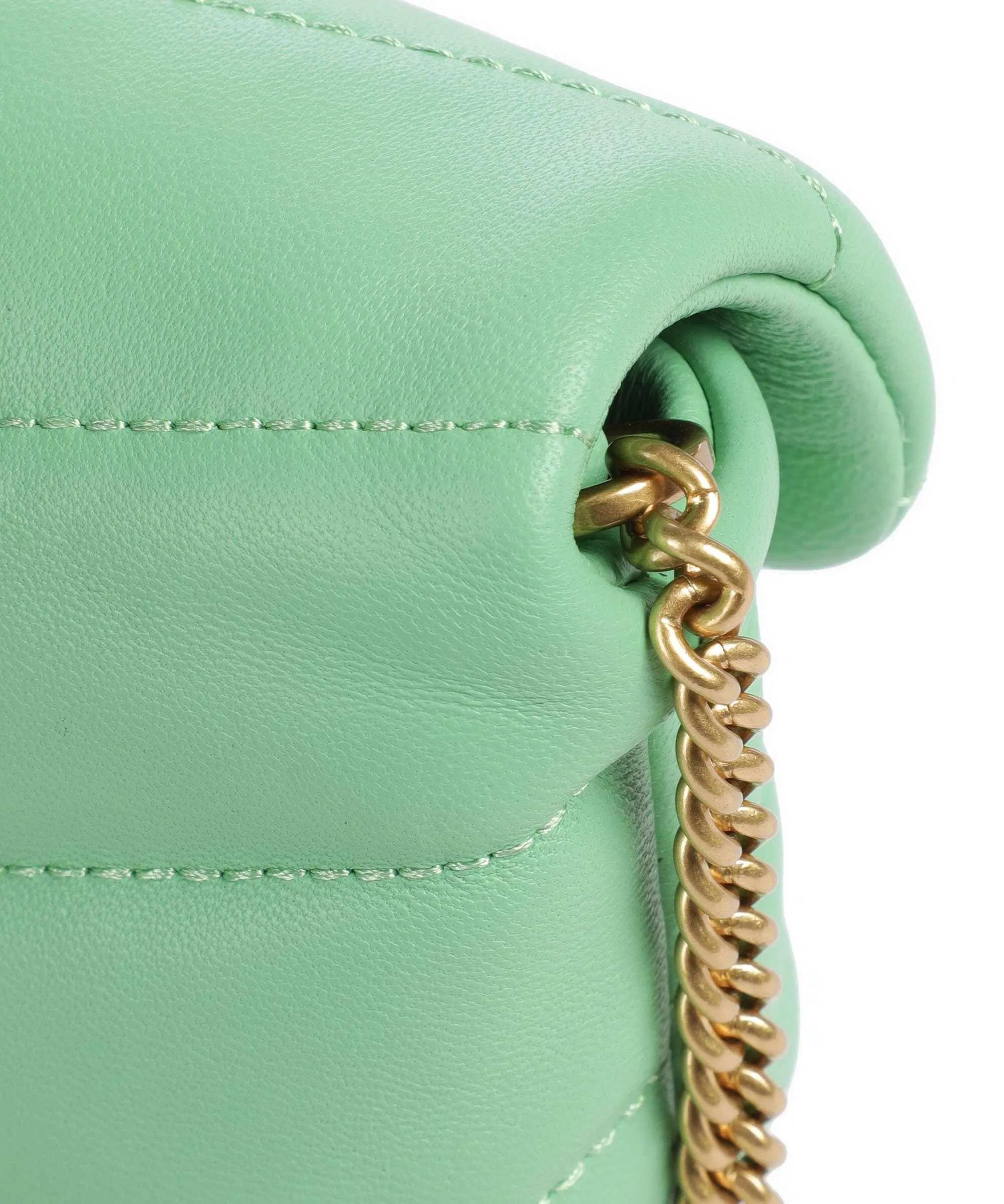  Pinko Love Puff Micro Borsa a tracolla pelle di pecora verde menta  