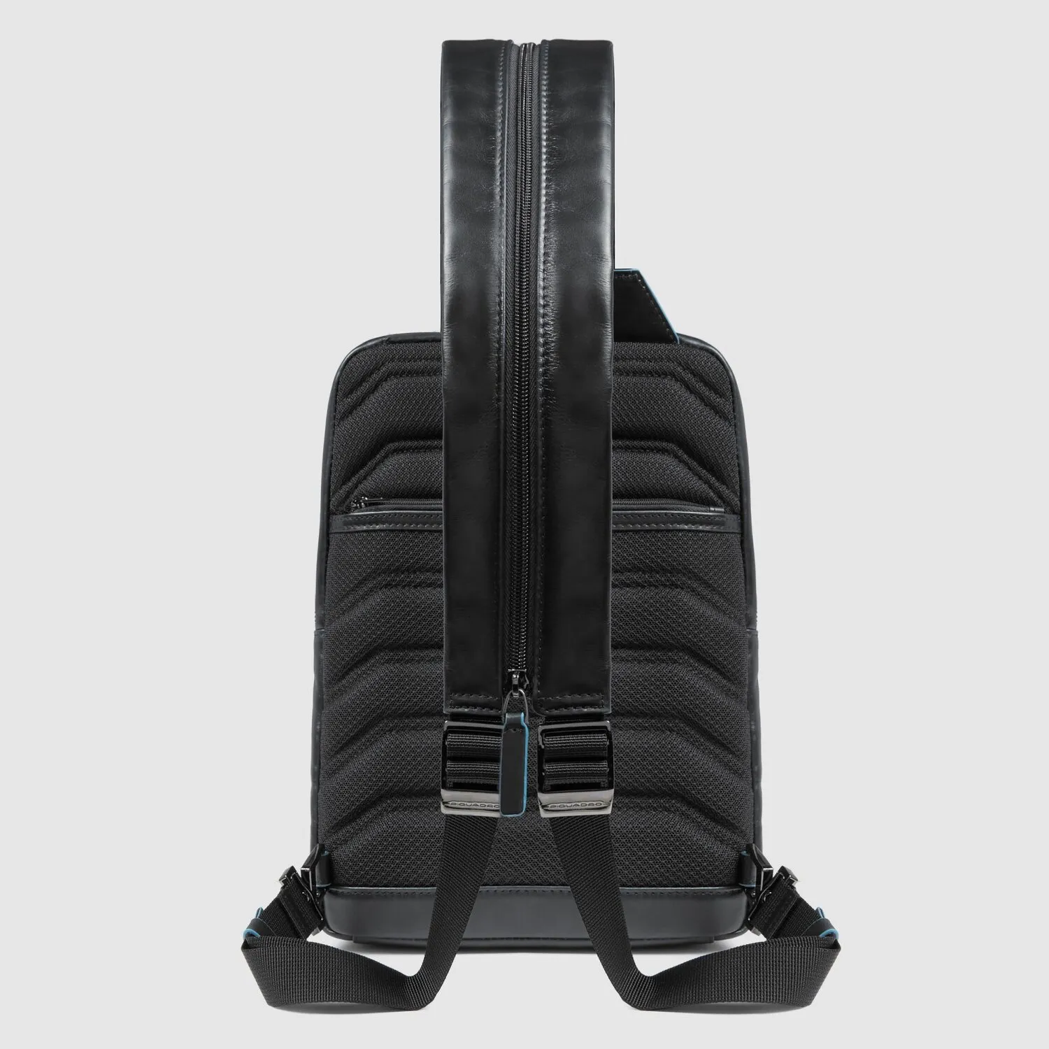 Piquadro Borsa a tracolla quadrata blu da 30,5 cm