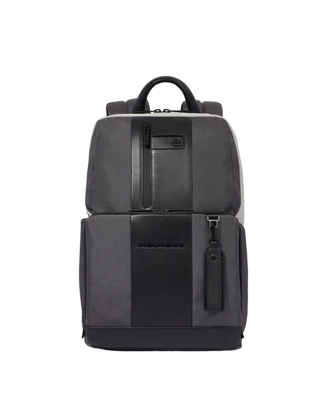 Piquadro - Zaino uomo in pelle e tessuto riciclato porta pc 14'' e iPad 11'' | Studioarch.com