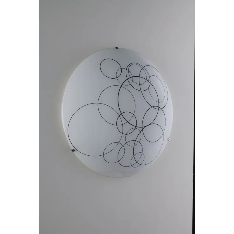 Plafoniera Bianca/Nera 3Xe27 40X40X10,5Cm