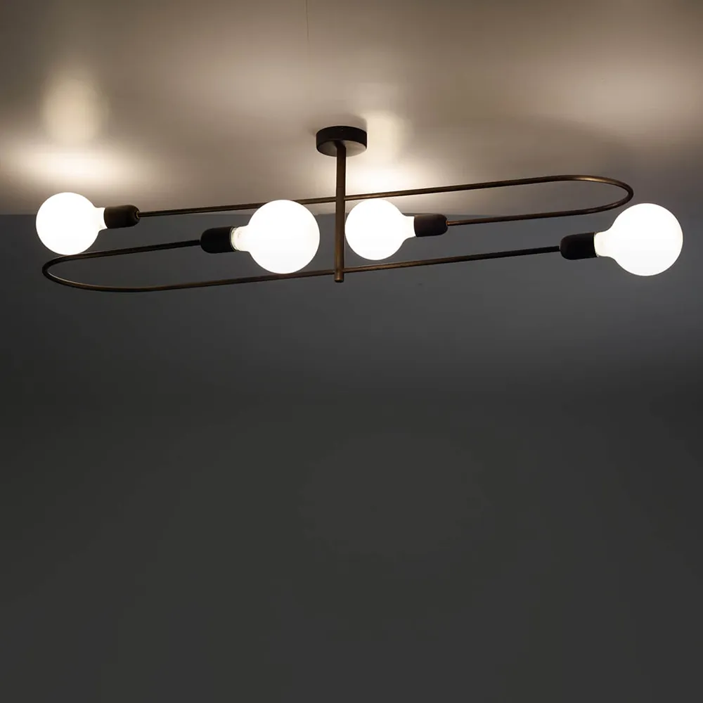 Plafoniera CATTANEO – SMITH Ottone 4 Luci