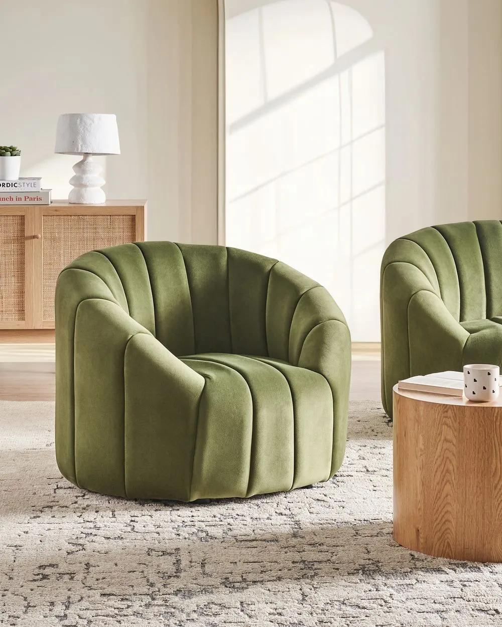 Poltrona MALUNG Velluto Verde scuro