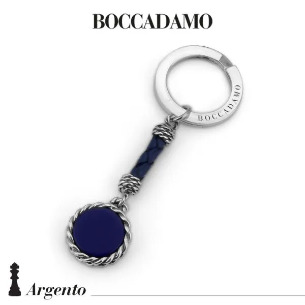 Portachiavi corda con agata blu     