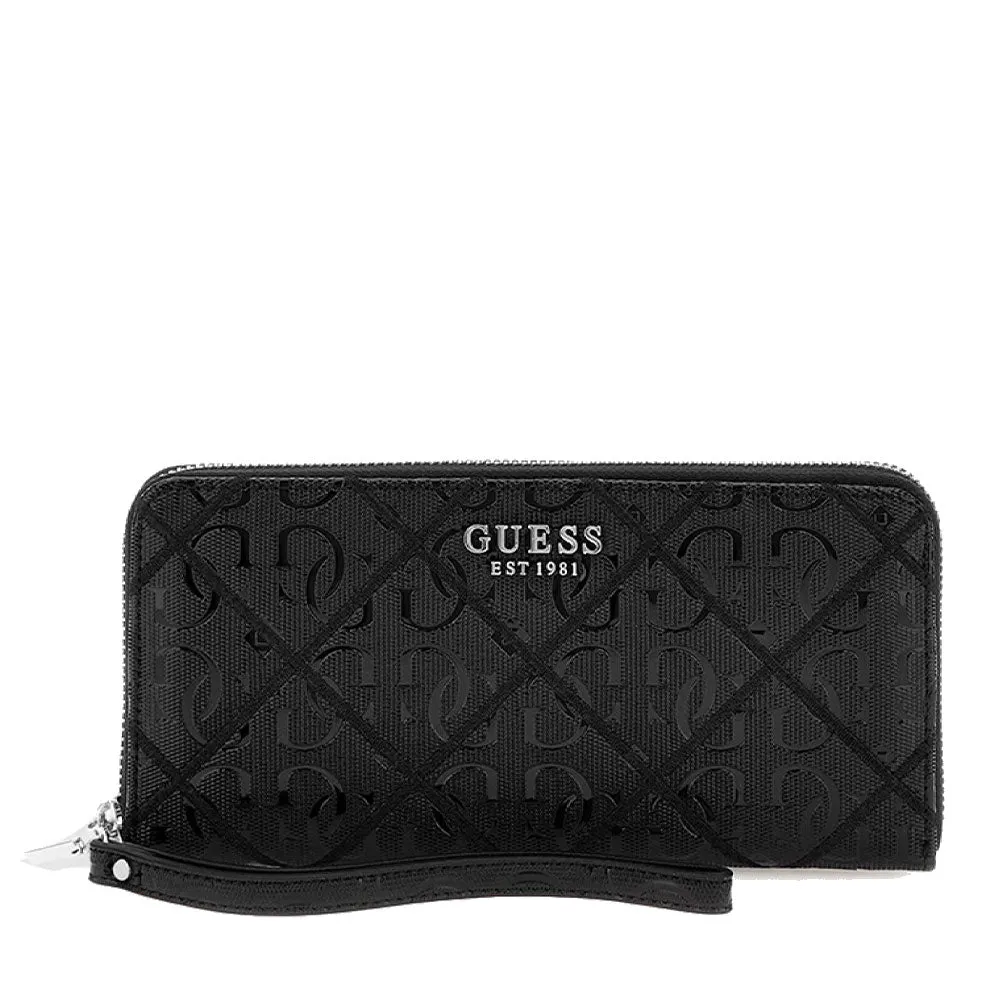 Portafoglio Donna GUESS Chiuso con Zip Linea Caddie colore Nero