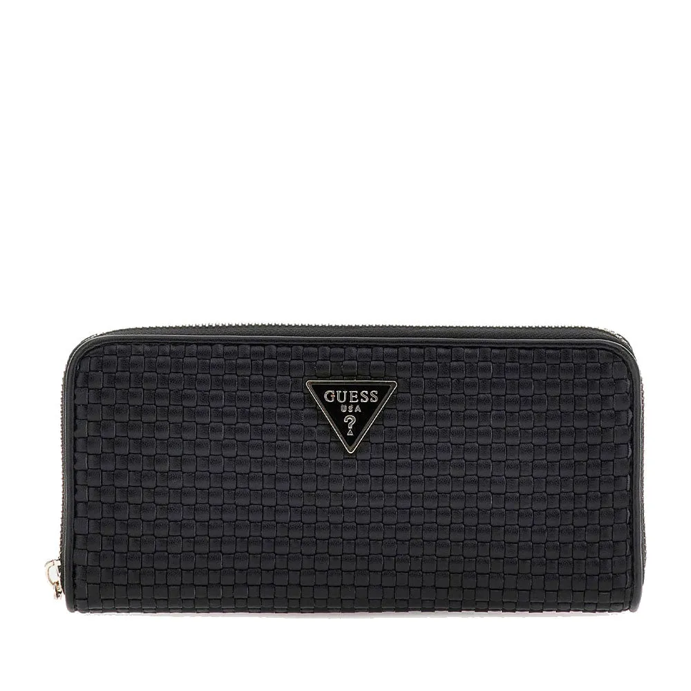 Portafoglio GUESS Chiuso con Zip Linea Etel colore Nero