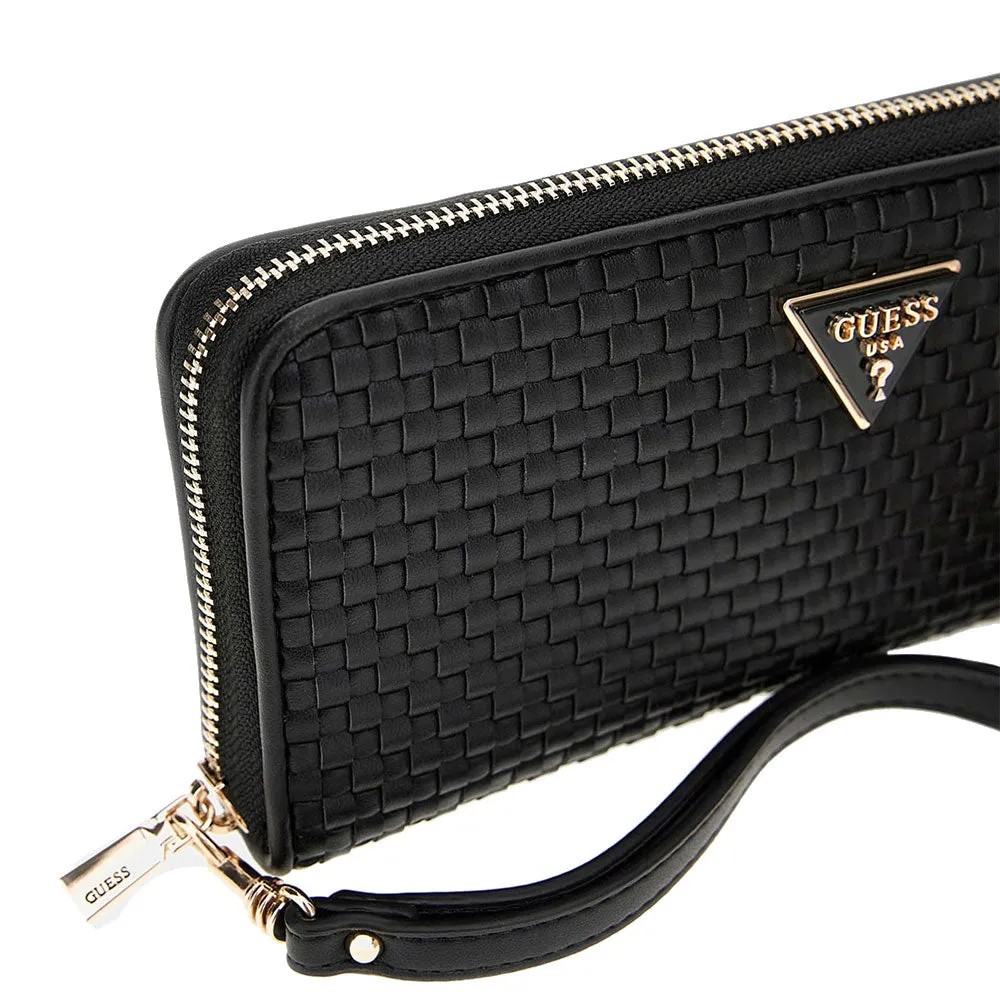 Portafoglio GUESS Chiuso con Zip Linea Etel colore Nero