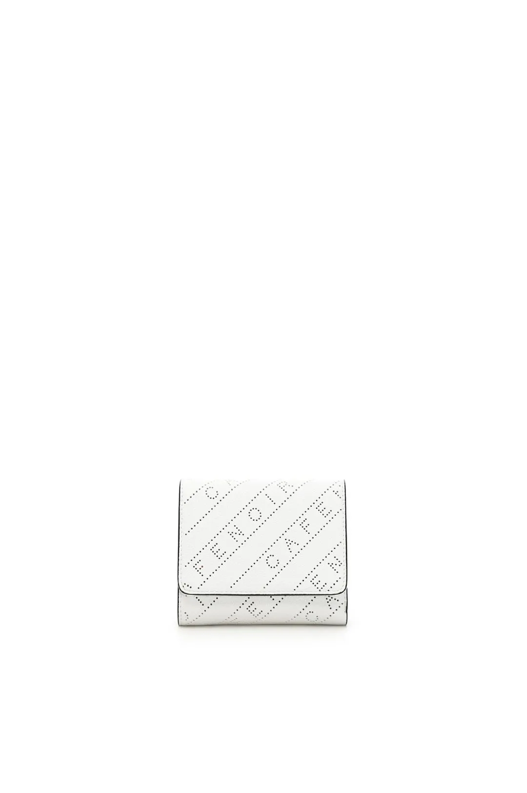 portafoglio piccolo logo microforato bianco