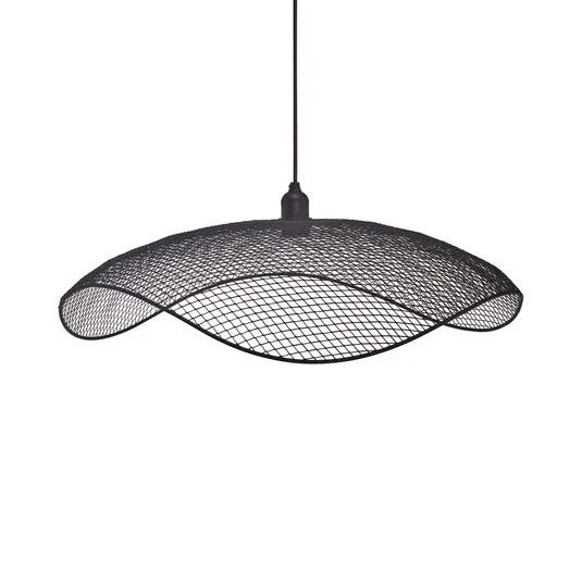 PR Home Lampada a sospensione Vivi, paralume a traliccio, nero, Ø 61 cm