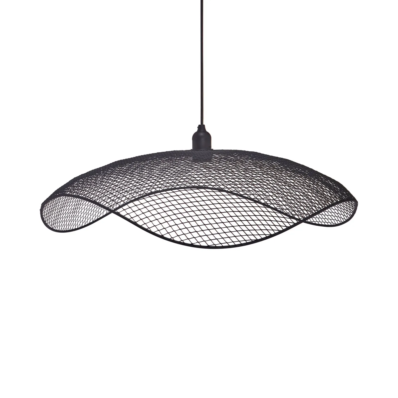 PR Home Lampada a sospensione Vivi, paralume a traliccio, nero, Ø 61 cm