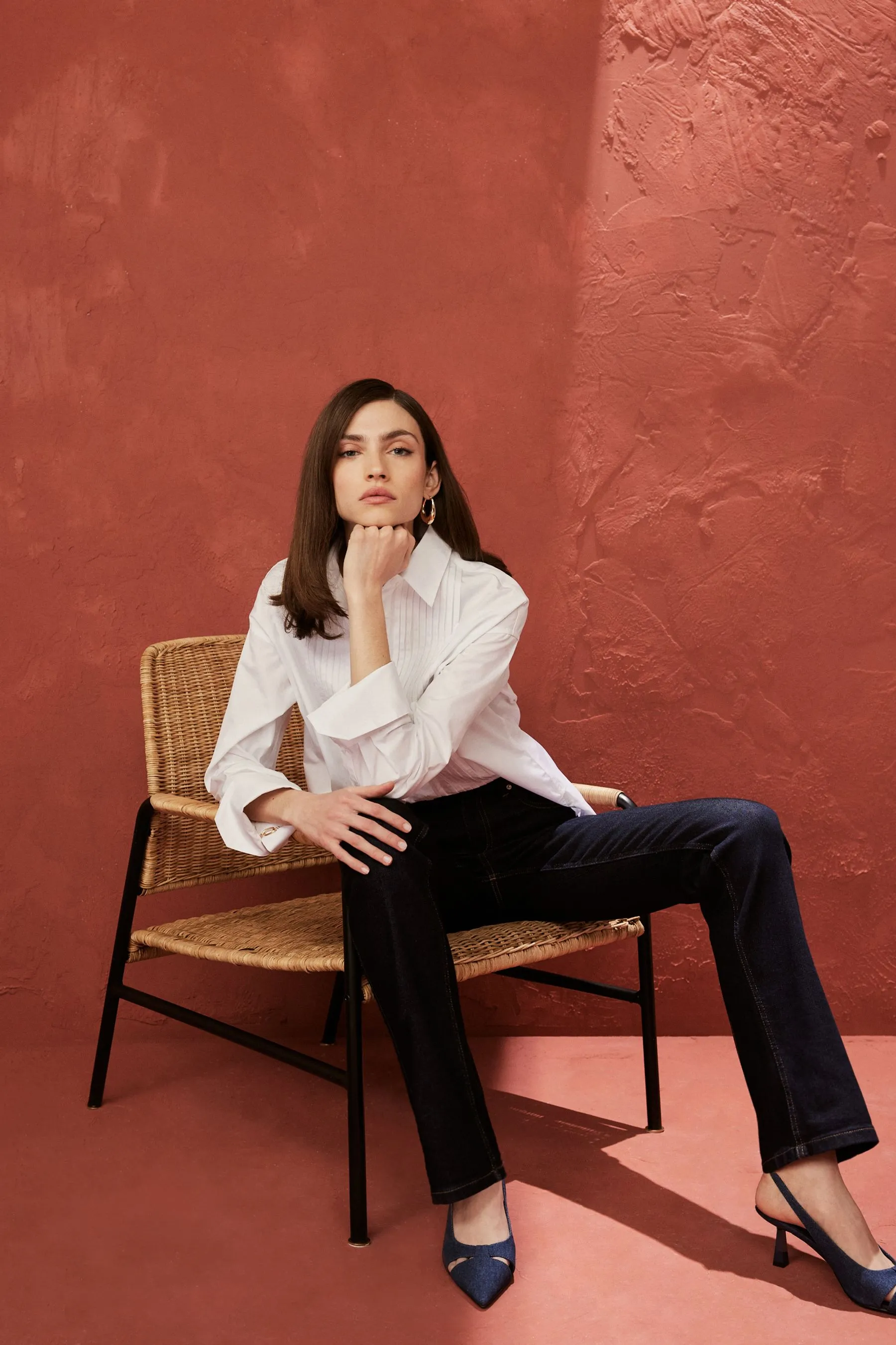 Premium A pieghe Manica lunga Camicia