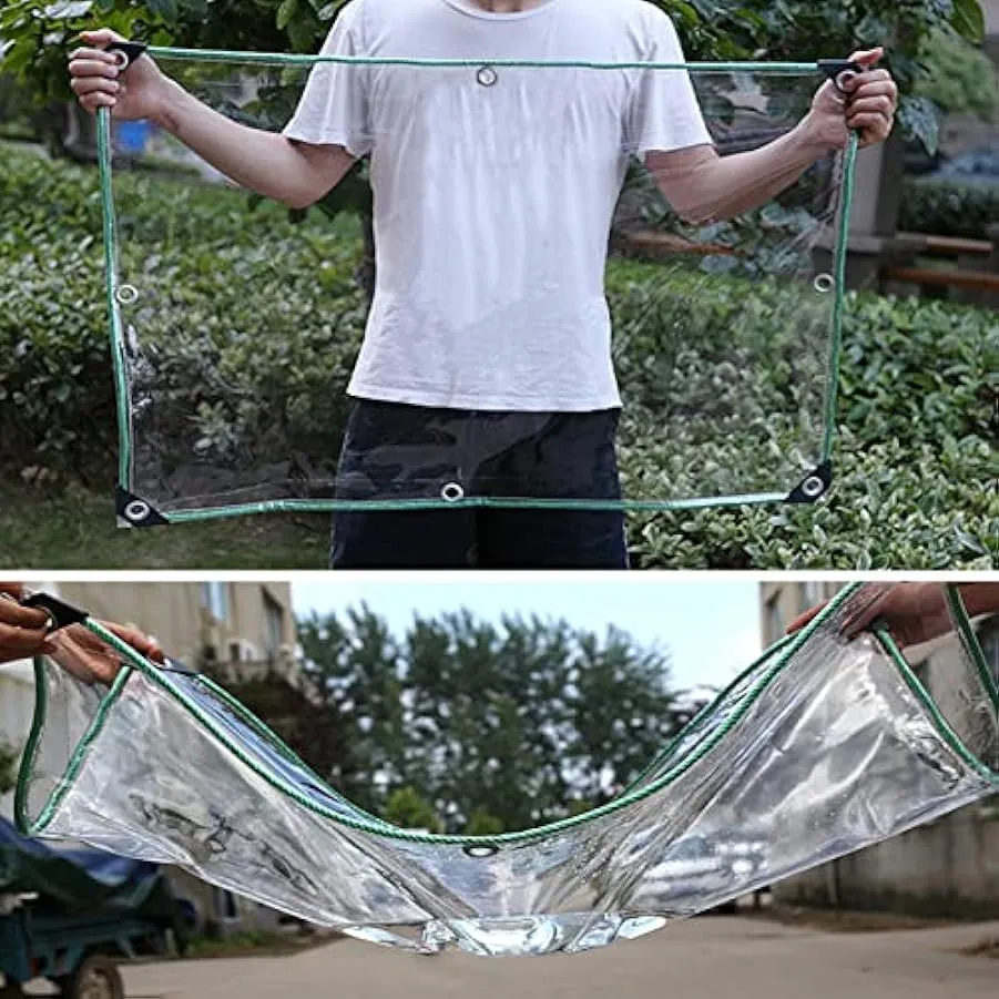QYRKYP Tarpaulin Trasparente Impermeabile All’Aperto e da Interno Impermeabile, Copertura Del Tela Impermeabile, Antivento per I