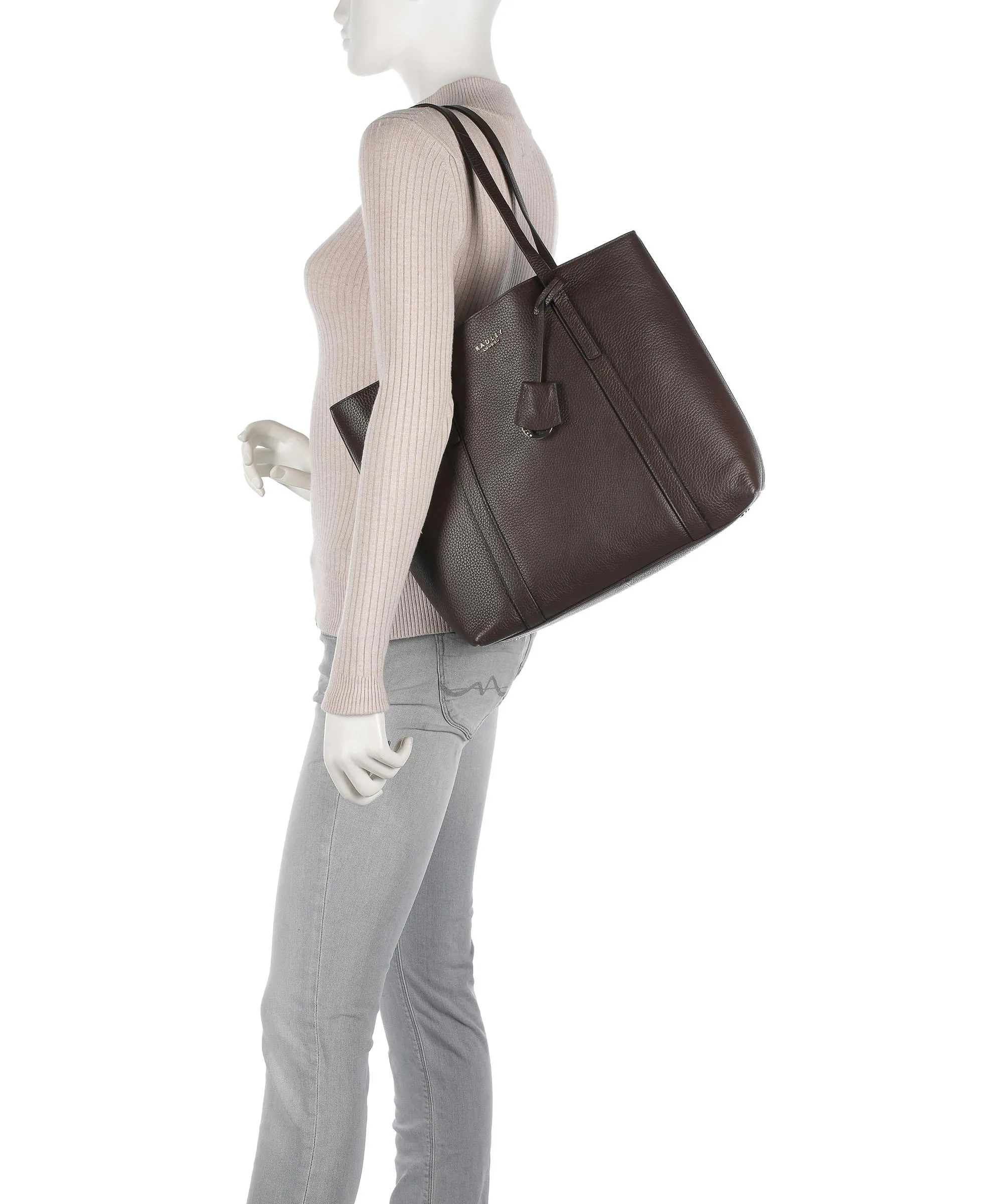 Radley London Museum Street Borsa shopper pelle granulata marrone scuro  