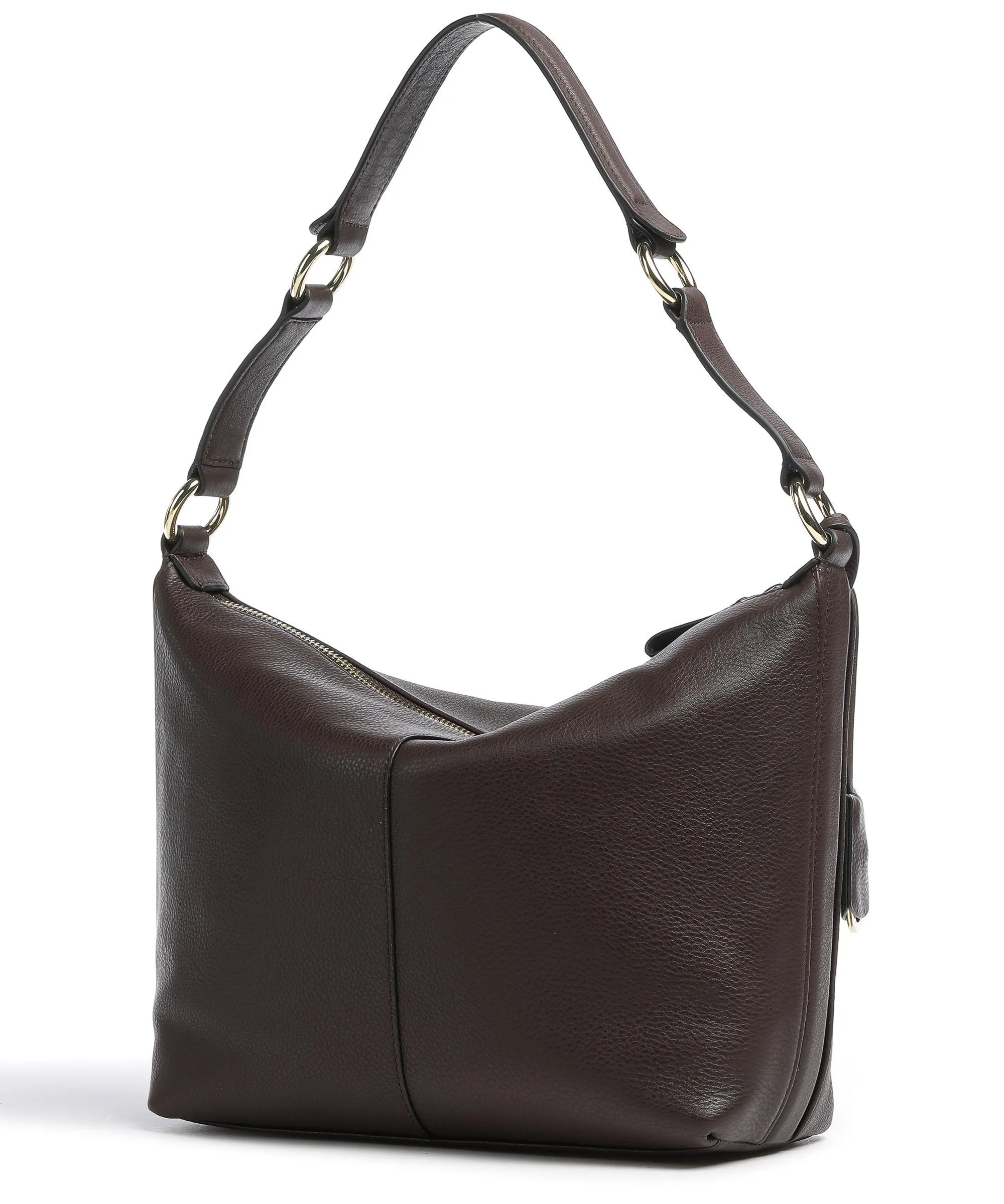  Radley London Witham Road Shearling Borsa hobo pelle granulata marrone scuro  