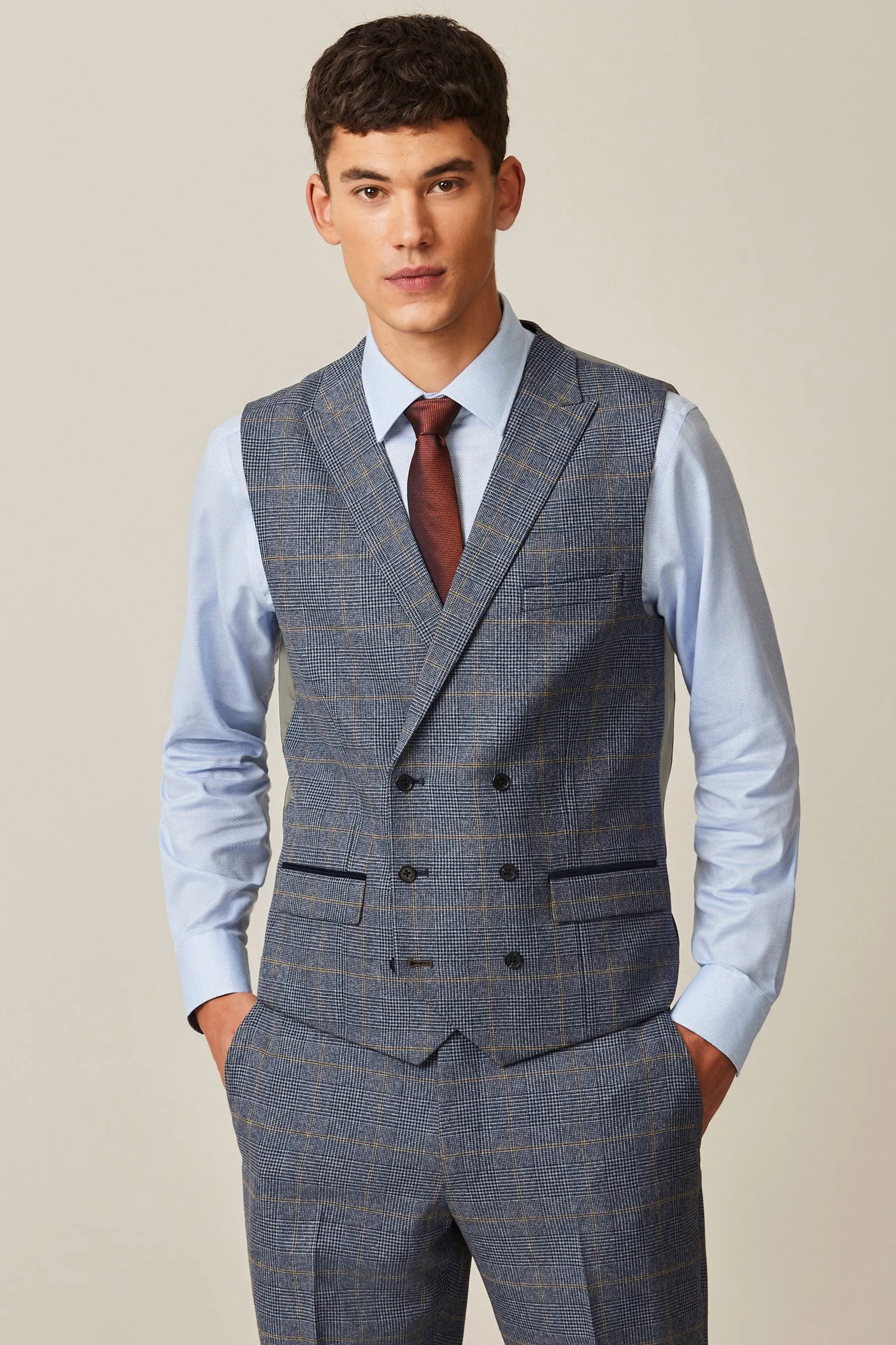 Regular - Gilet da completo A quadri vestibilità attillata