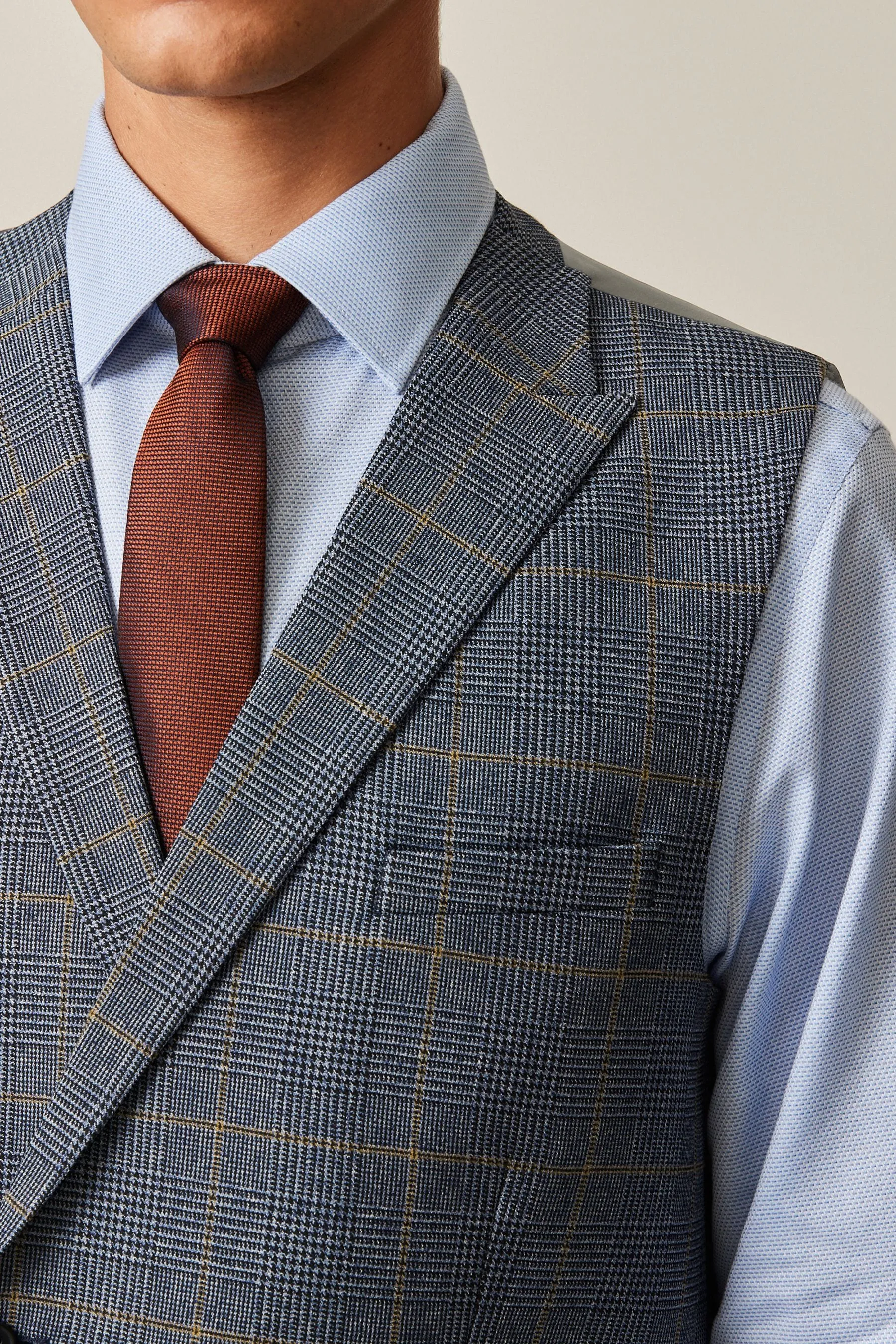 Regular - Gilet da completo A quadri vestibilità attillata