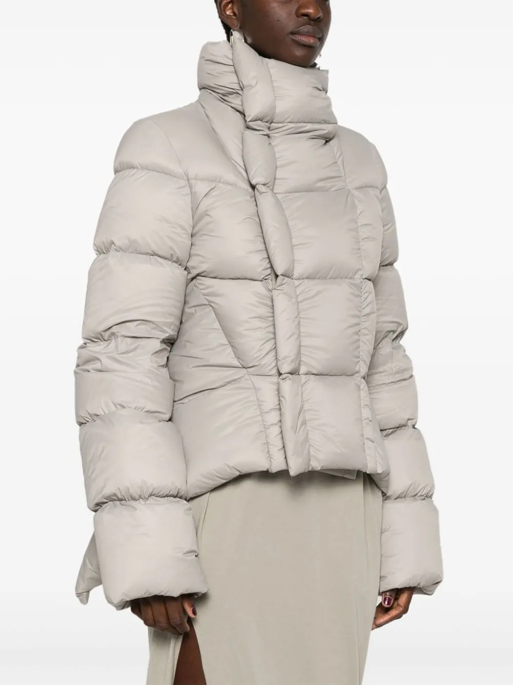 Rick Owens Funnel Neck Cropped Giacca imbottita
