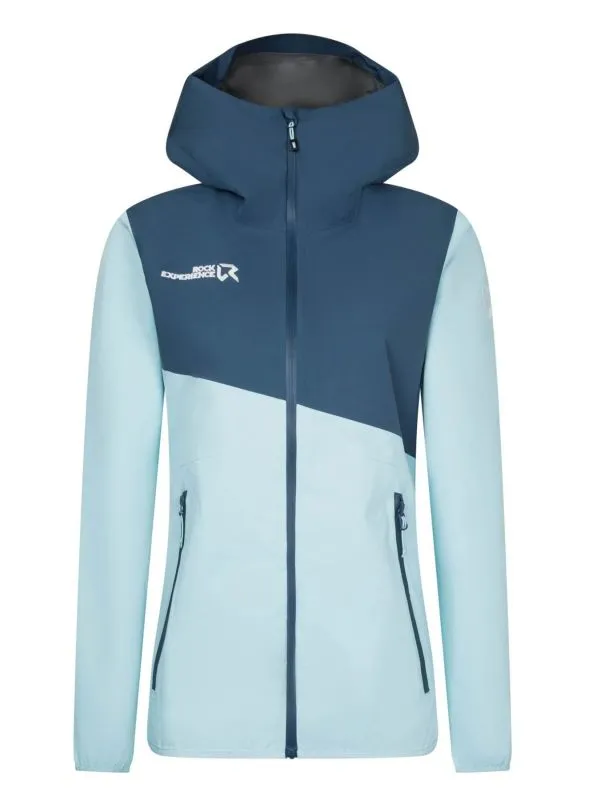 ROCK EXPERIENCE GREAT ROOF HOODIE WOMAN JACKET Quiet Tide/China Blue giacca impermeabile donna