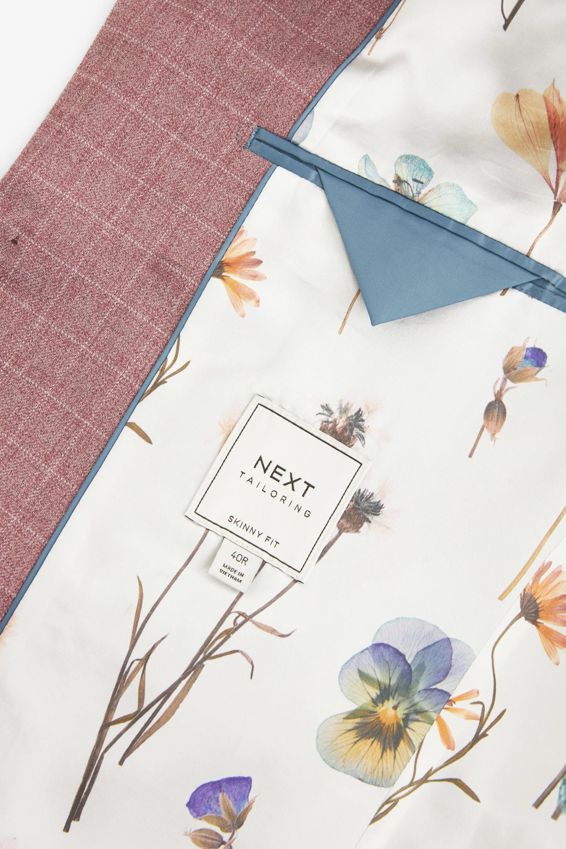 Rosa  - completo skinny A quadri Giacca