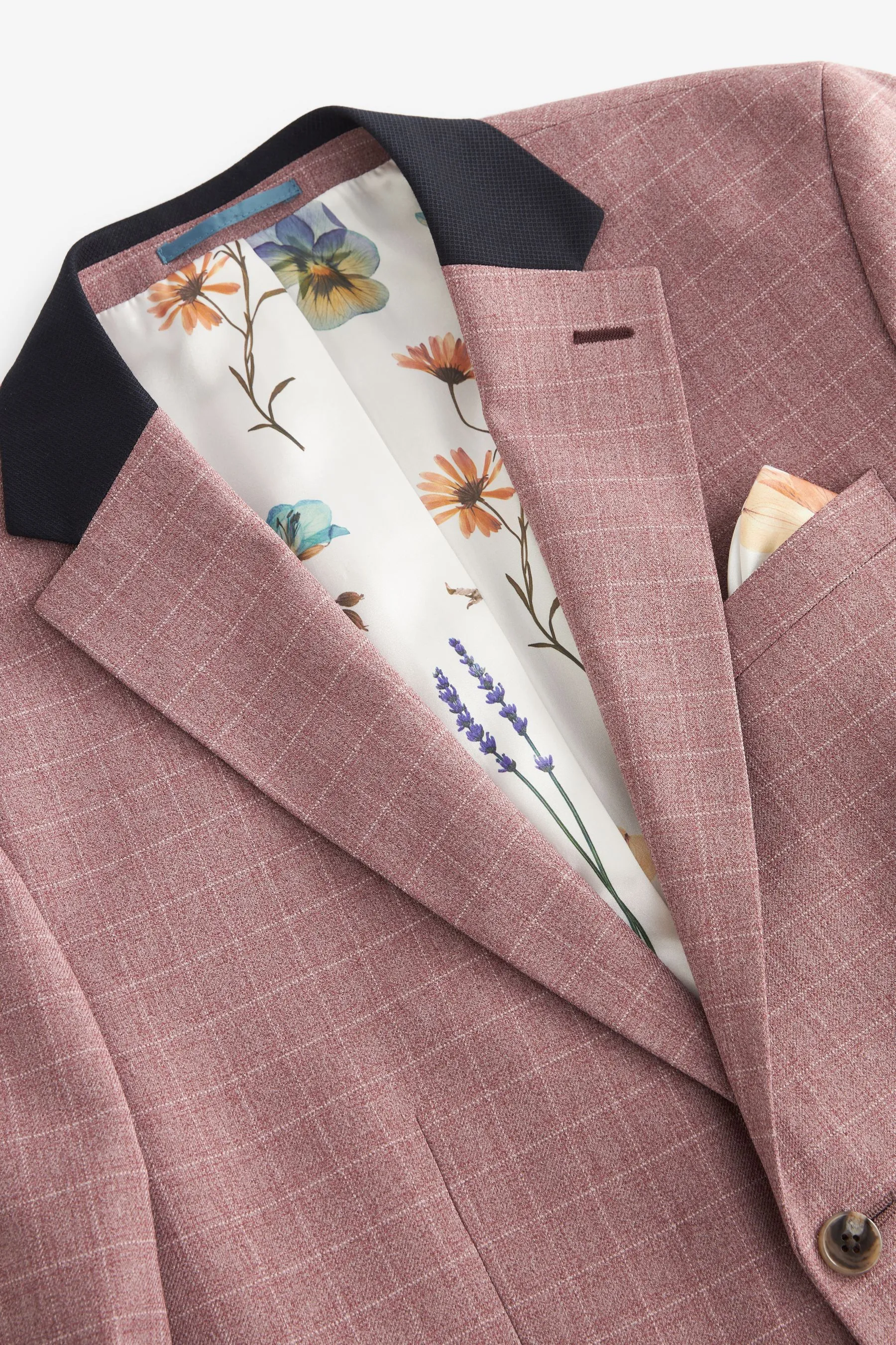 Rosa  - completo skinny A quadri Giacca