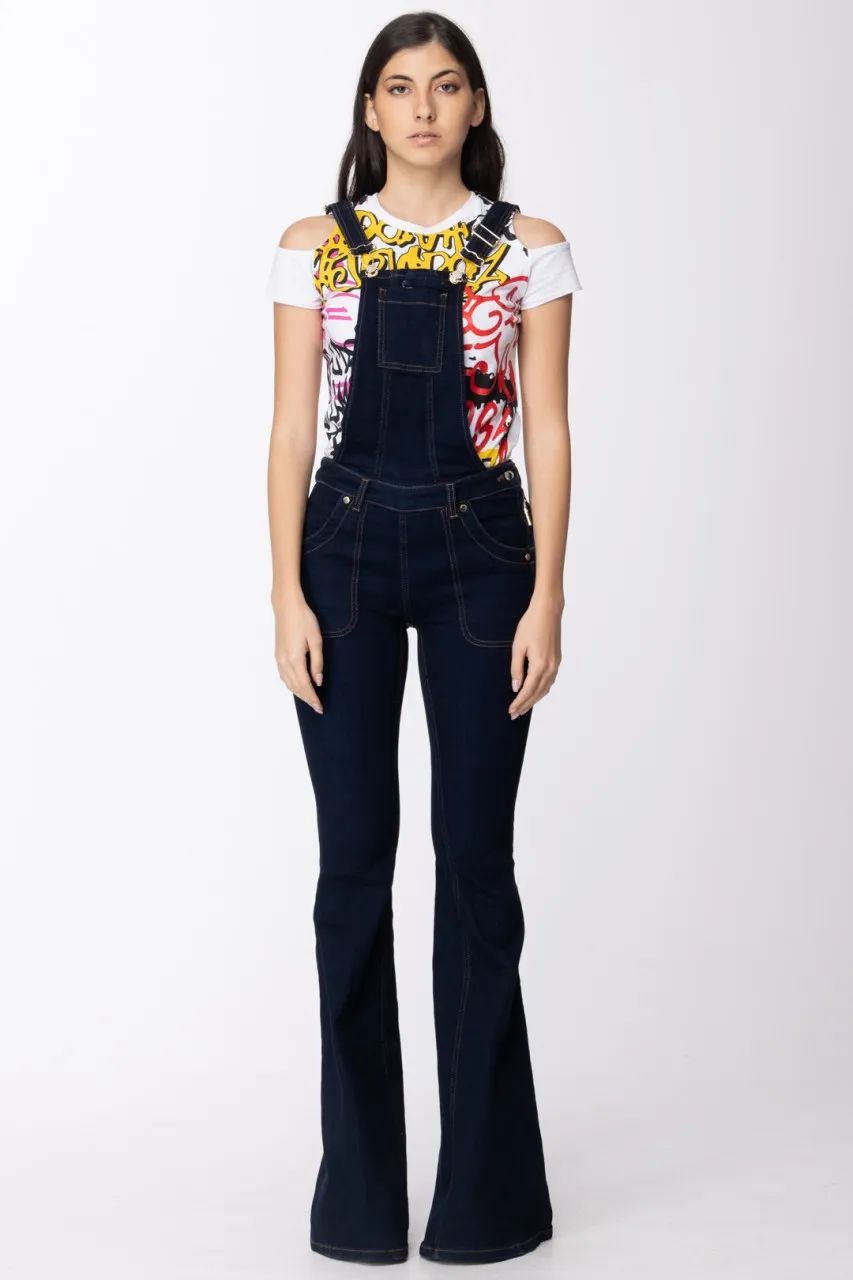 Salopette in denim a zampa Denim