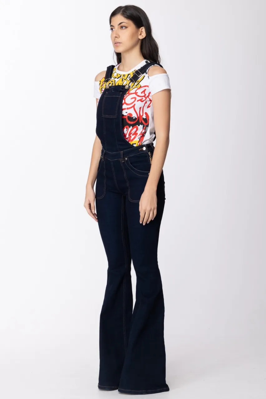 Salopette in denim a zampa Denim