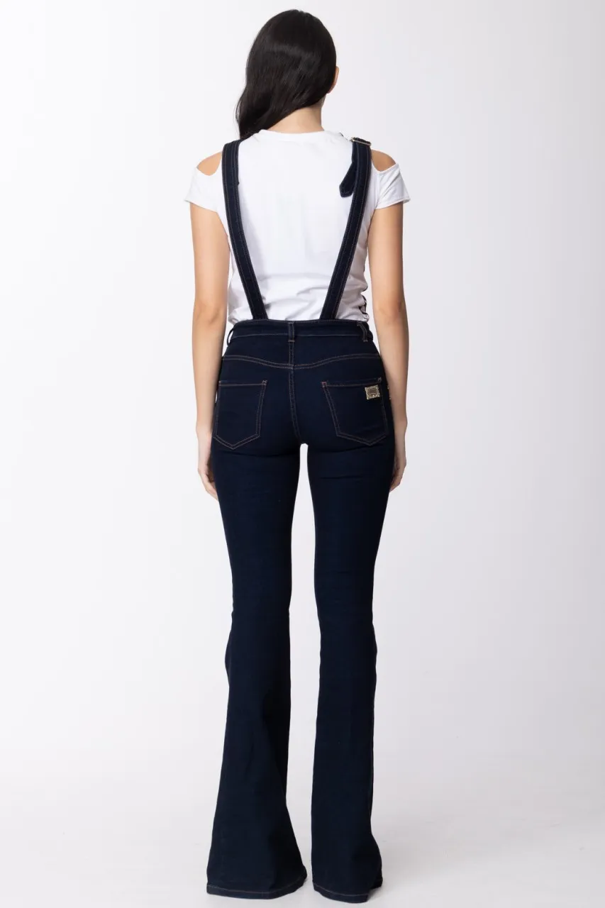 Salopette in denim a zampa Denim