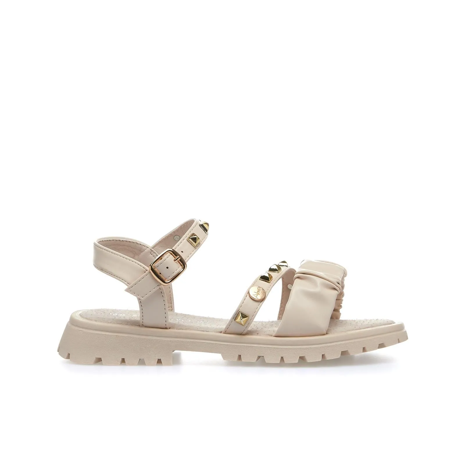Sandali beige con borchie