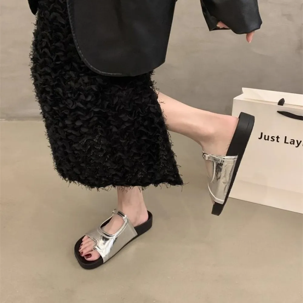 Sandali da spiaggia con infradito con suola spessa, scarpe da fata per abbigliamento esterno, nuovi sandali romani con suola mor