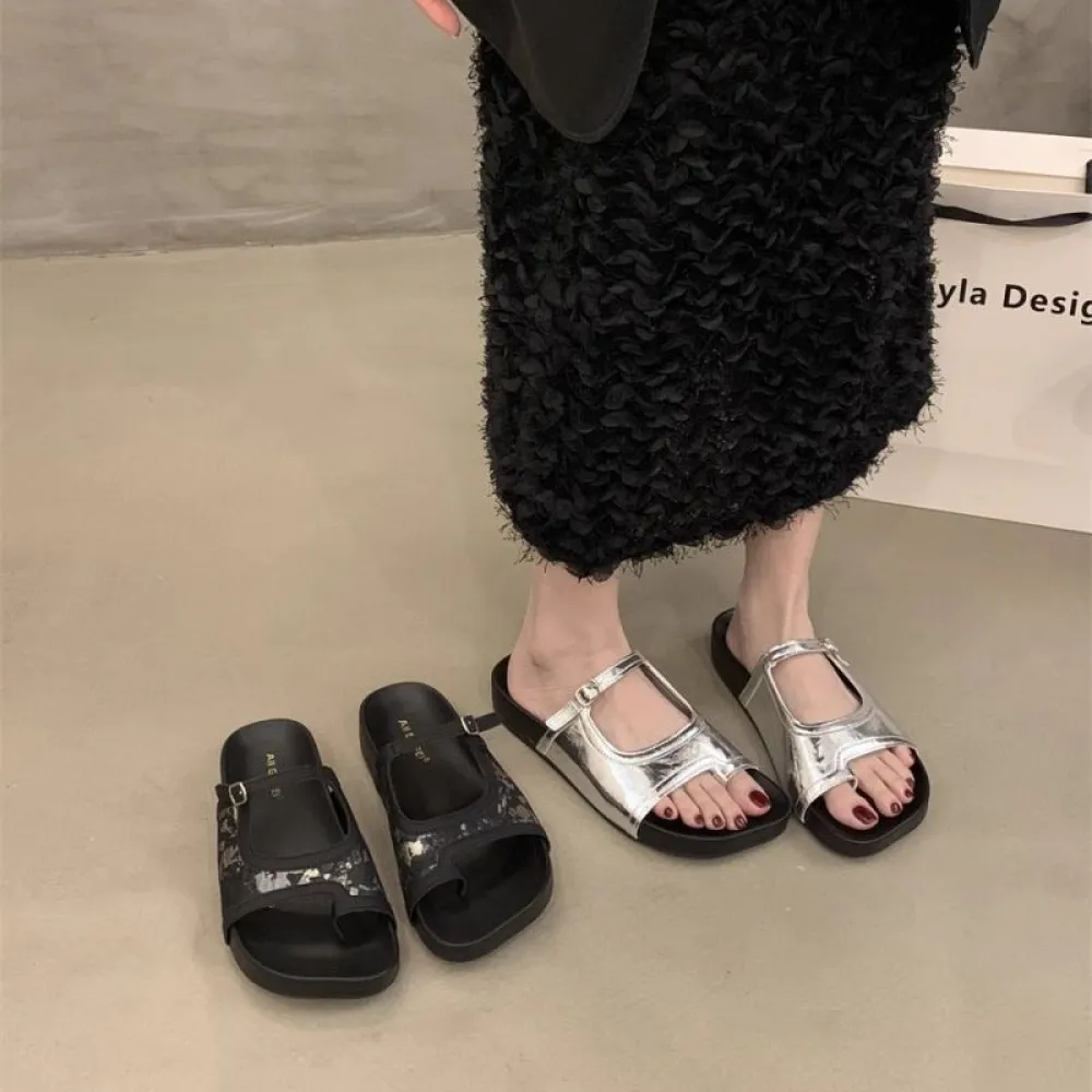 Sandali da spiaggia con infradito con suola spessa, scarpe da fata per abbigliamento esterno, nuovi sandali romani con suola mor