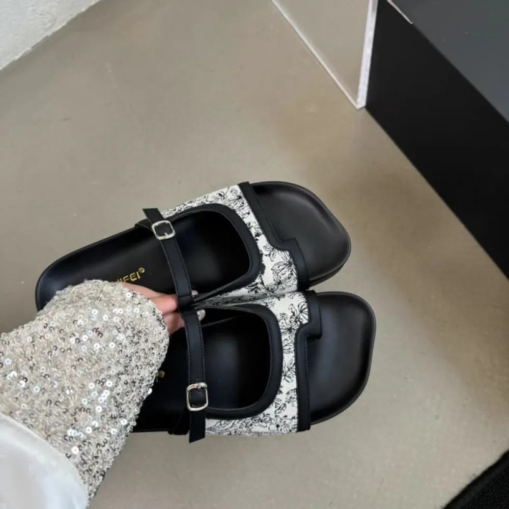 Sandali da spiaggia con infradito con suola spessa, scarpe da fata per abbigliamento esterno, nuovi sandali romani con suola mor