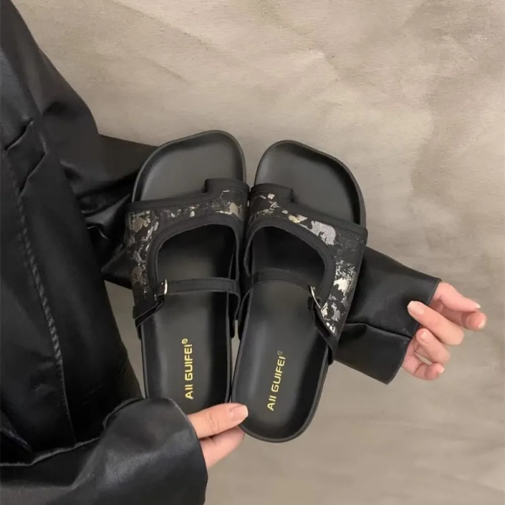 Sandali da spiaggia con infradito con suola spessa, scarpe da fata per abbigliamento esterno, nuovi sandali romani con suola mor