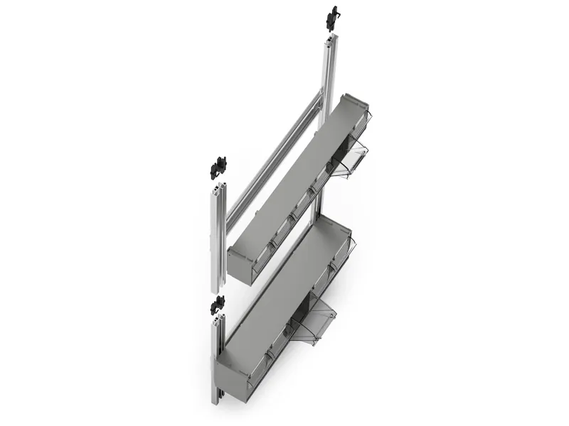 Scaffale portaminuteria Fami Visual Box 602x225x1500mm con 46 cassetti
