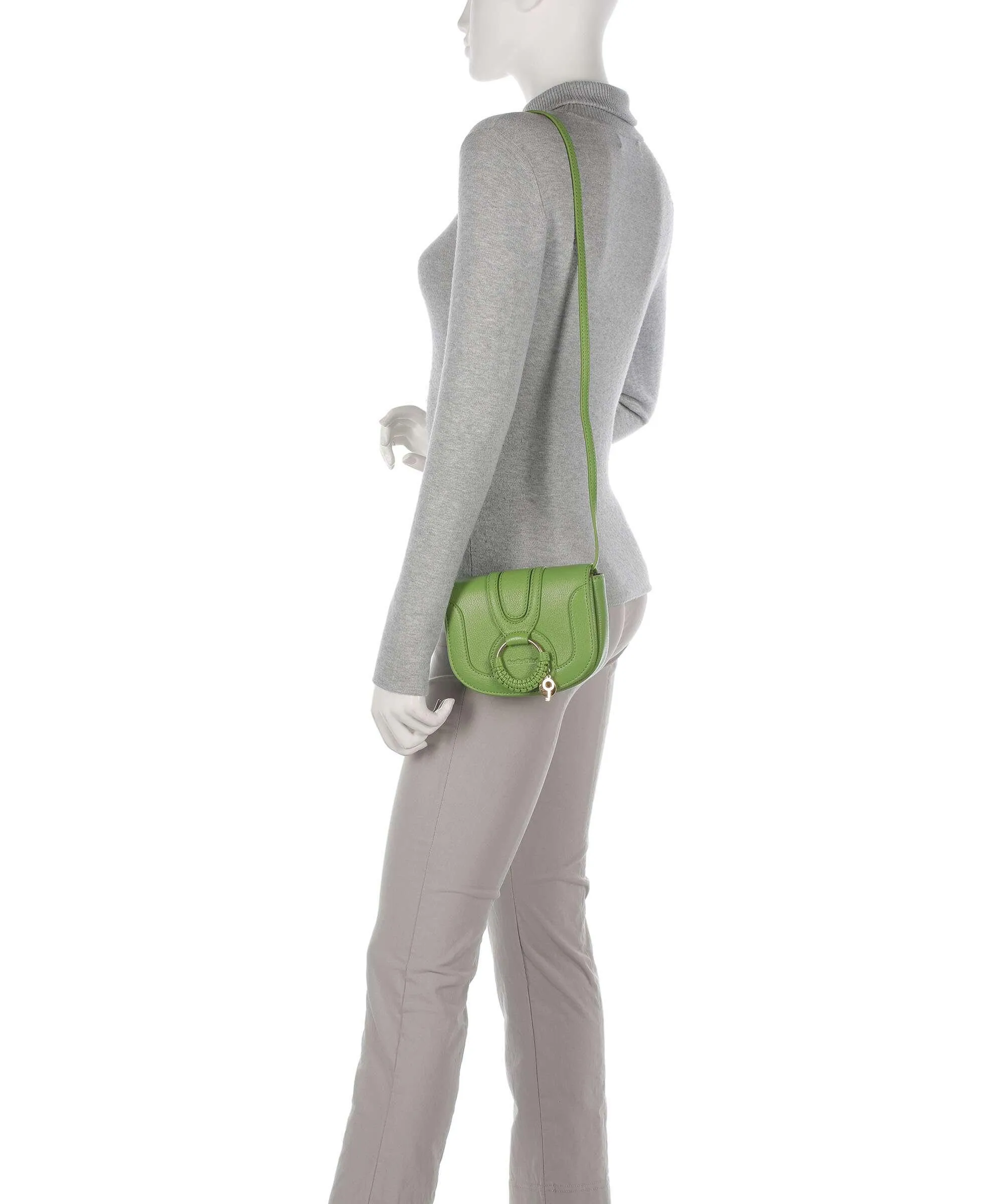  See by Chloé Hana Mini Borsa a tracolla pelle di capra grana verde chiaro  