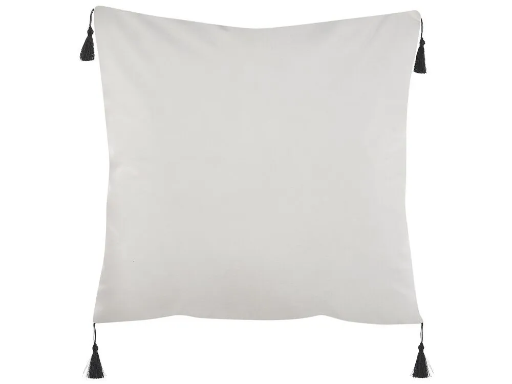 Set di 2 cuscini SCHEFFLERA Velluto 45 x 45 cm Bianco Trama geometrica