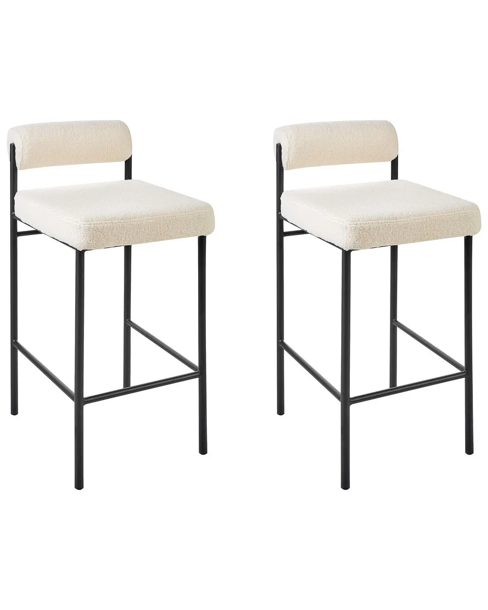 Set di 2 sedie alte AMAYA Bouclé Bianco sporco