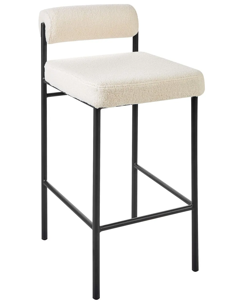 Set di 2 sedie alte AMAYA Bouclé Bianco sporco