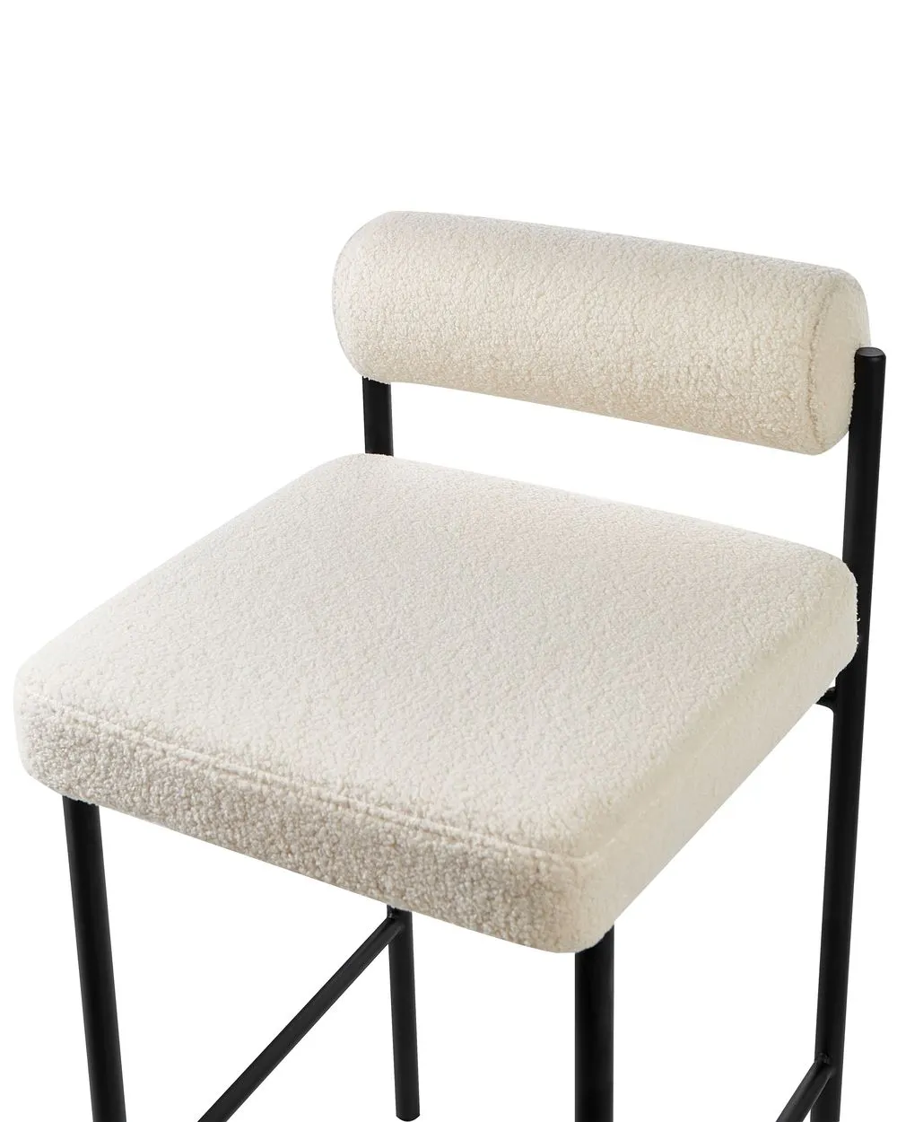 Set di 2 sedie alte AMAYA Bouclé Bianco sporco