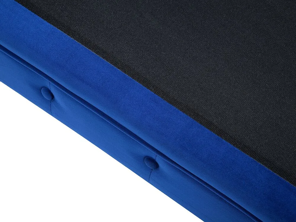 Set divani in tessuto di velluto blu cobalto 4 posti CHESTERFIELD