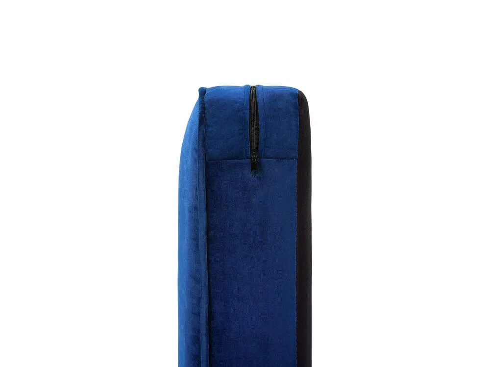 Set divani in tessuto di velluto blu cobalto 4 posti CHESTERFIELD