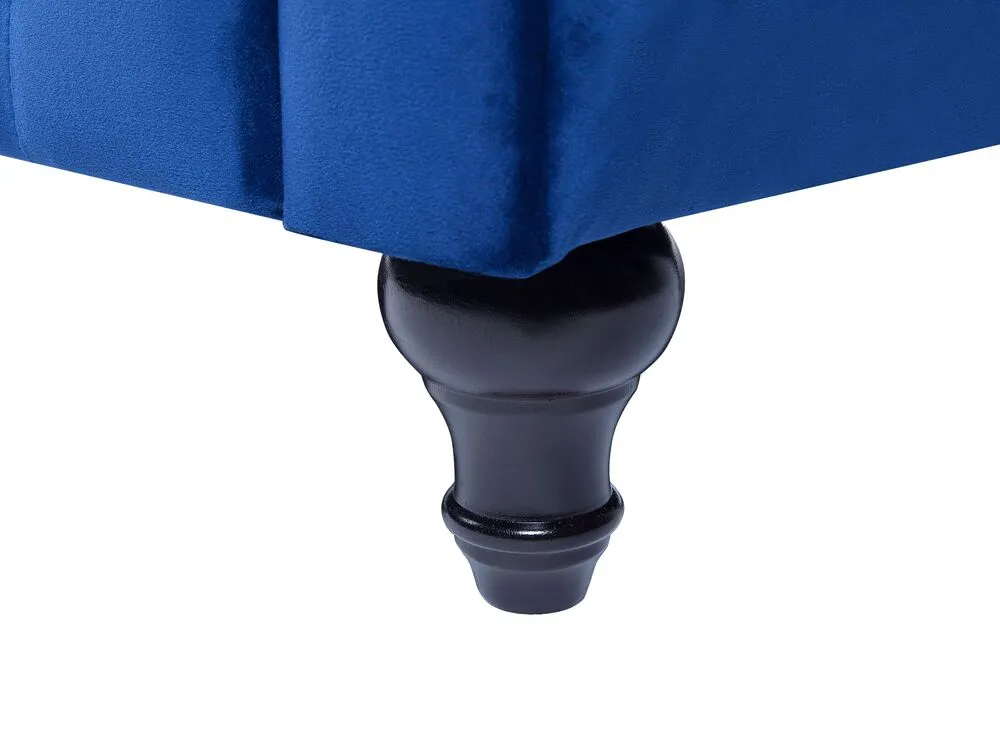 Set divani in tessuto di velluto blu cobalto 4 posti CHESTERFIELD
