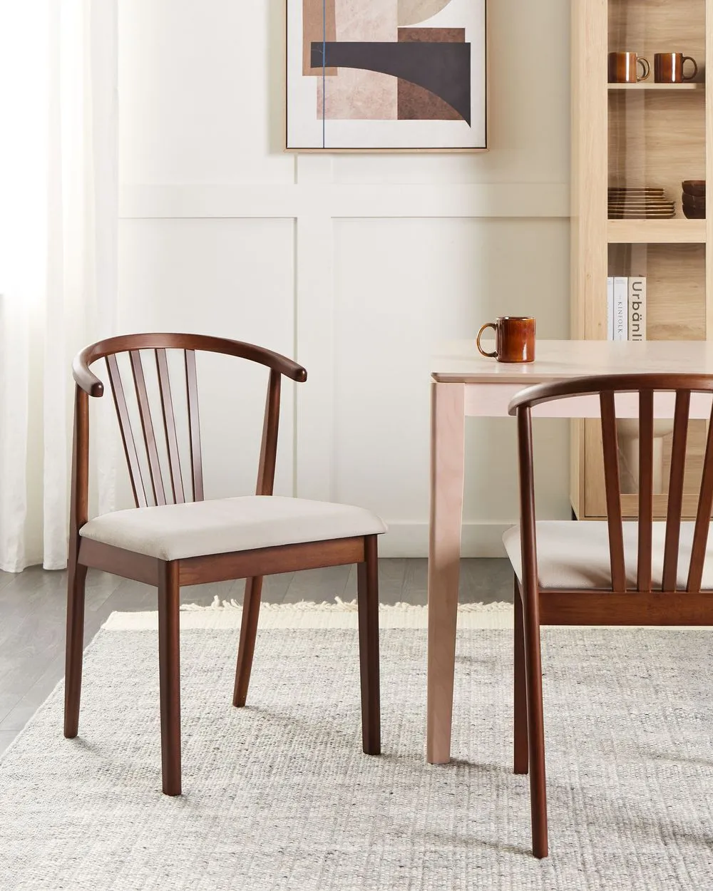Set of 2 Dining Chairs CRAIG Wood Dark Brown