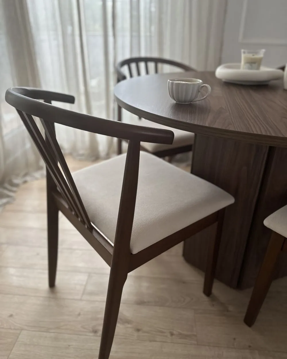 Set of 2 Dining Chairs CRAIG Wood Dark Brown