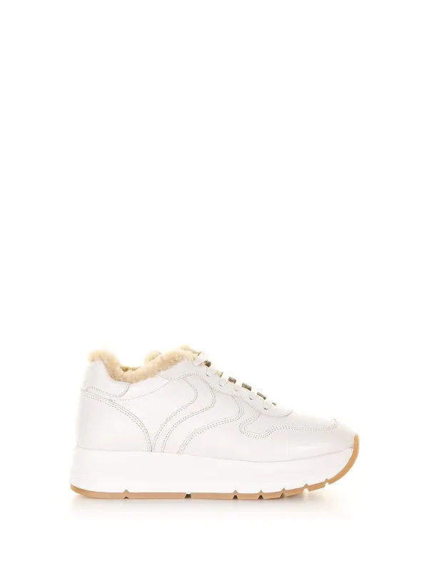 Shearling-lined leather sneaker