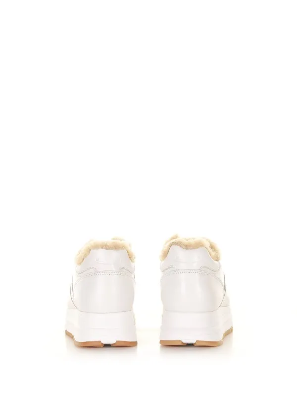 Shearling-lined leather sneaker