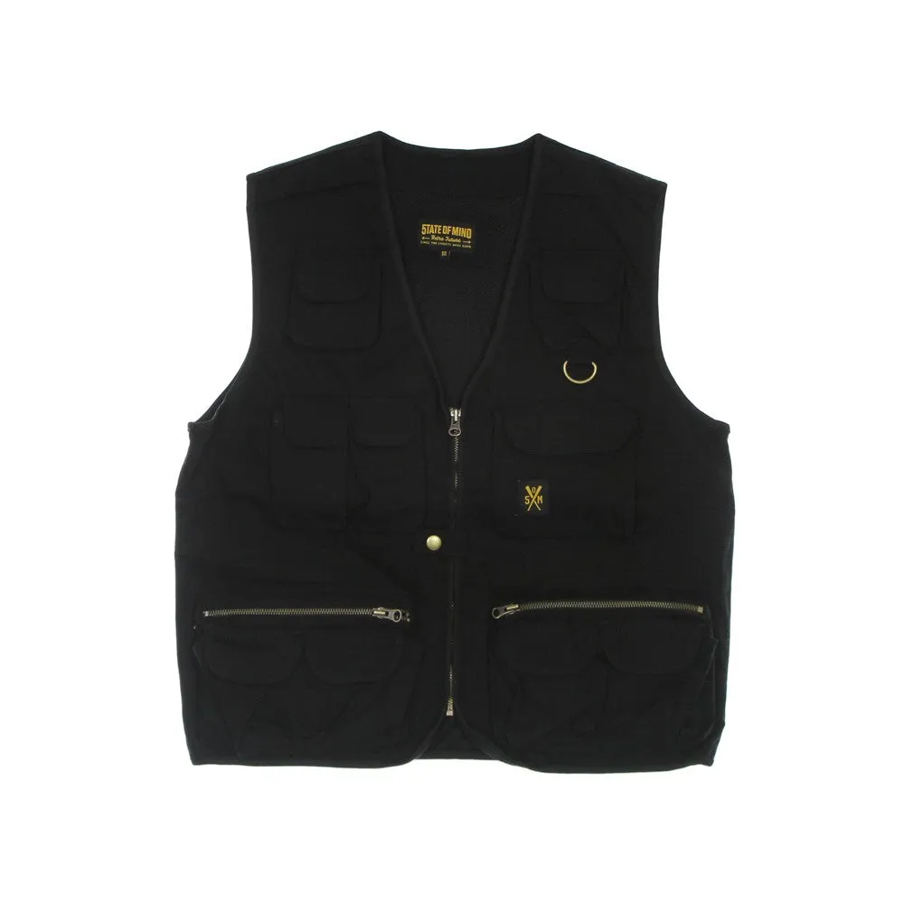 Smanicato Uomo Retrofuture Cargo Sleeveless Jacket Black