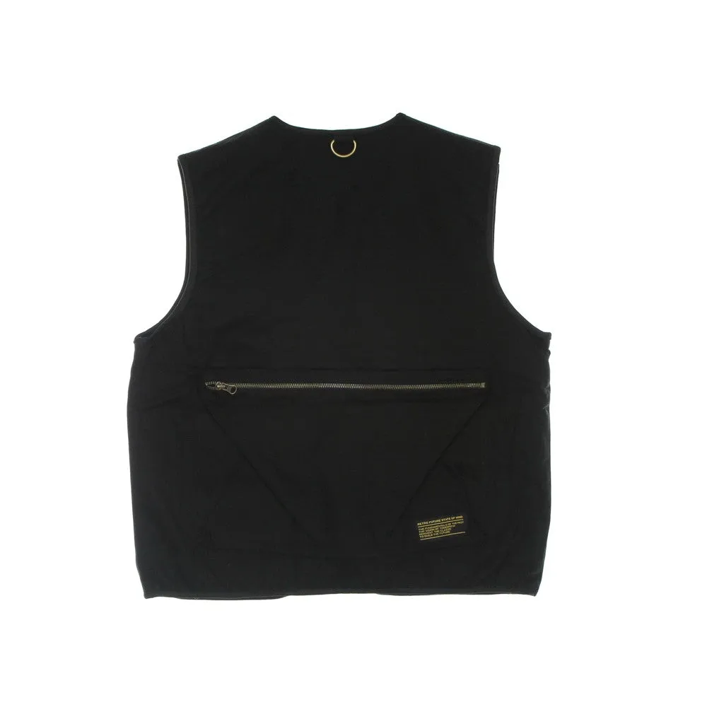Smanicato Uomo Retrofuture Cargo Sleeveless Jacket Black