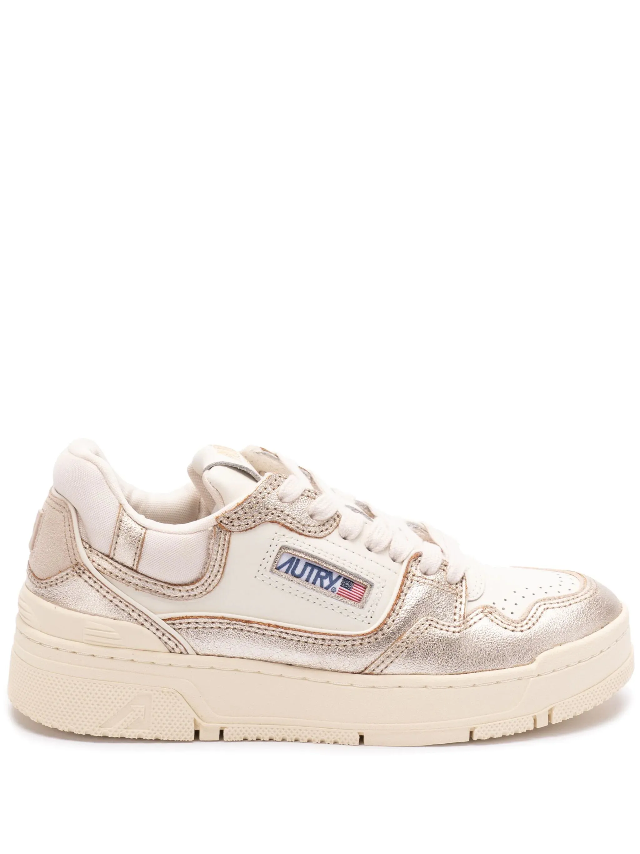 Sneakers Clc low in pelle e suede platino