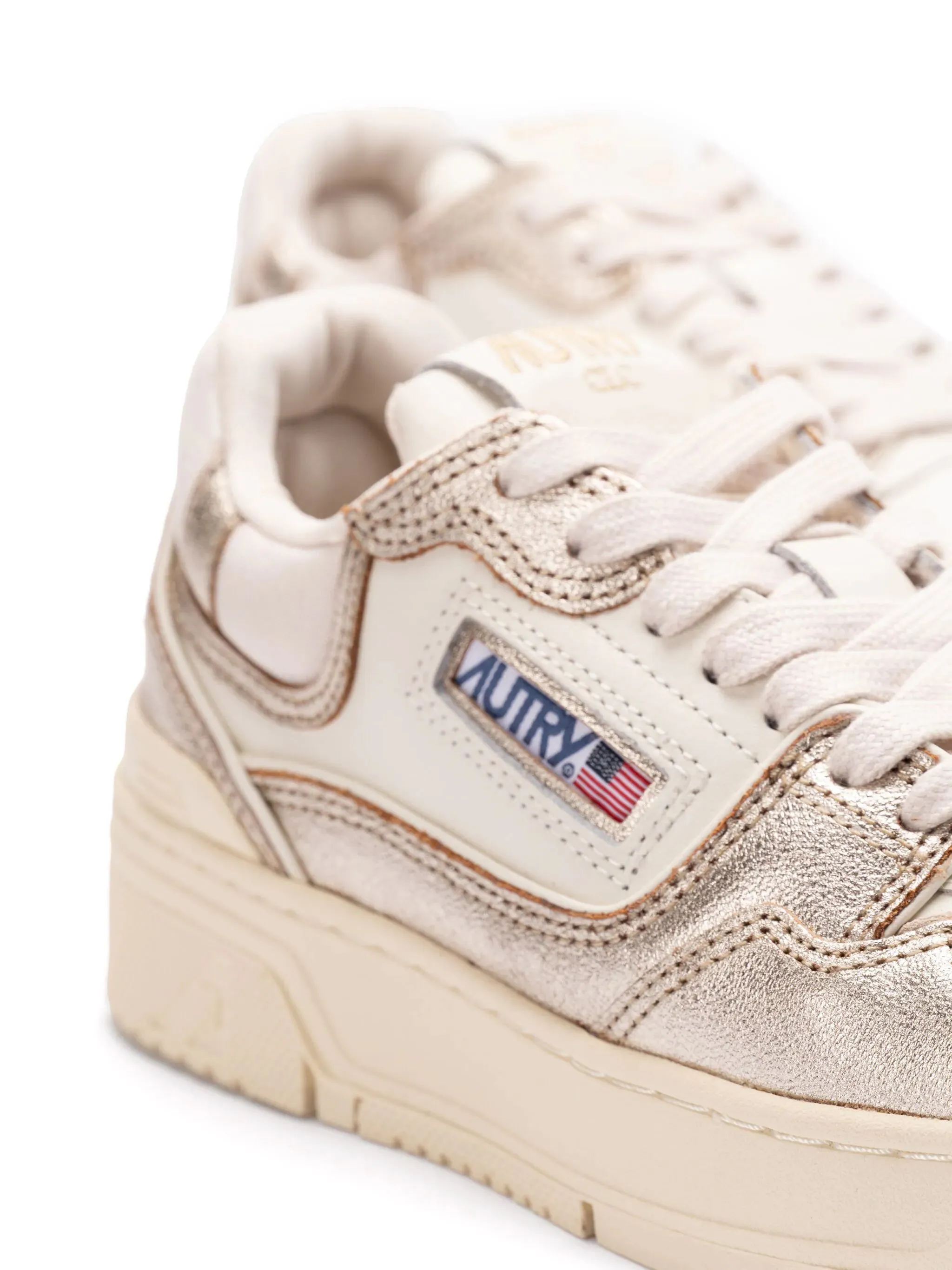 Sneakers Clc low in pelle e suede platino