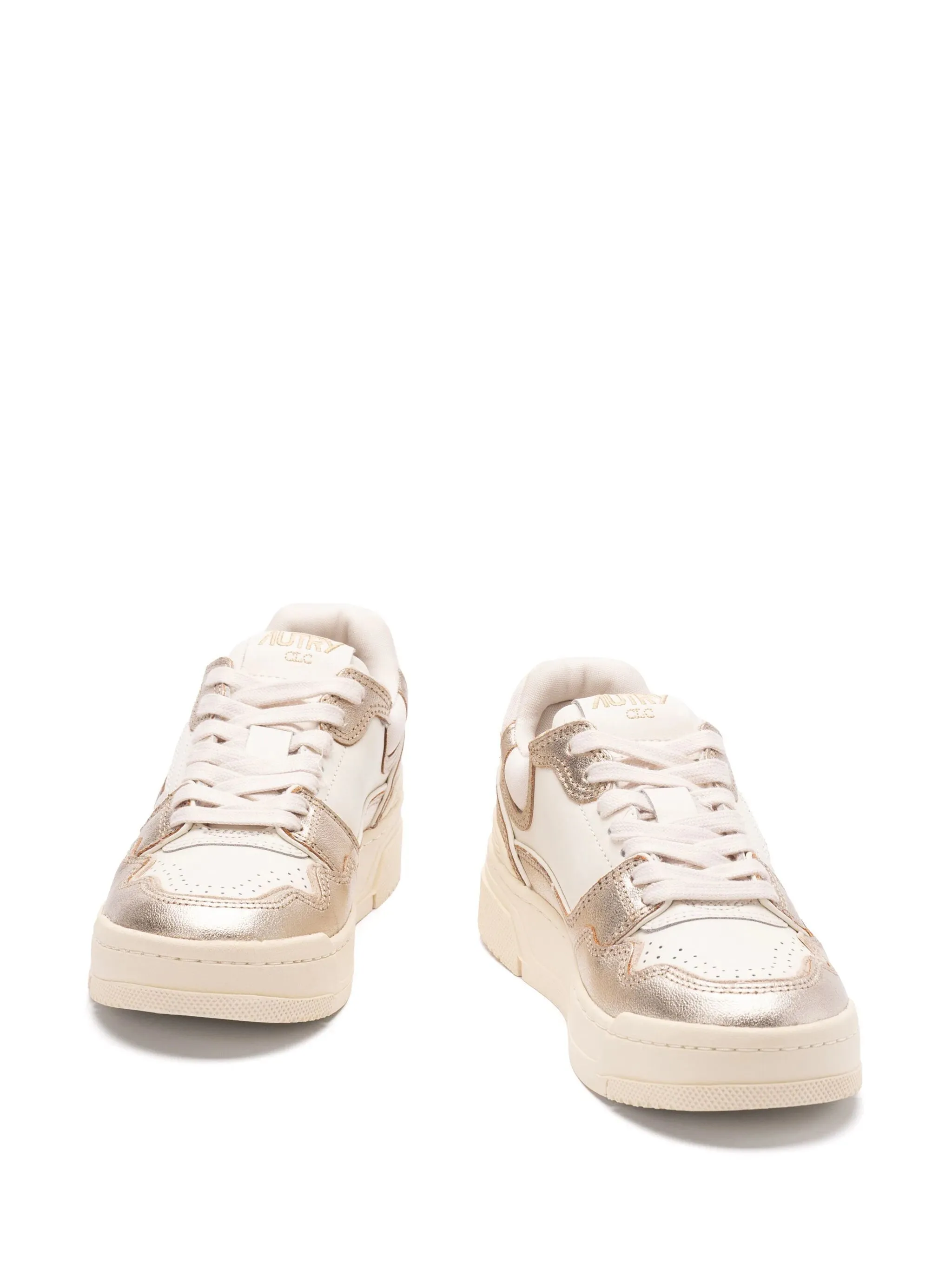 Sneakers Clc low in pelle e suede platino